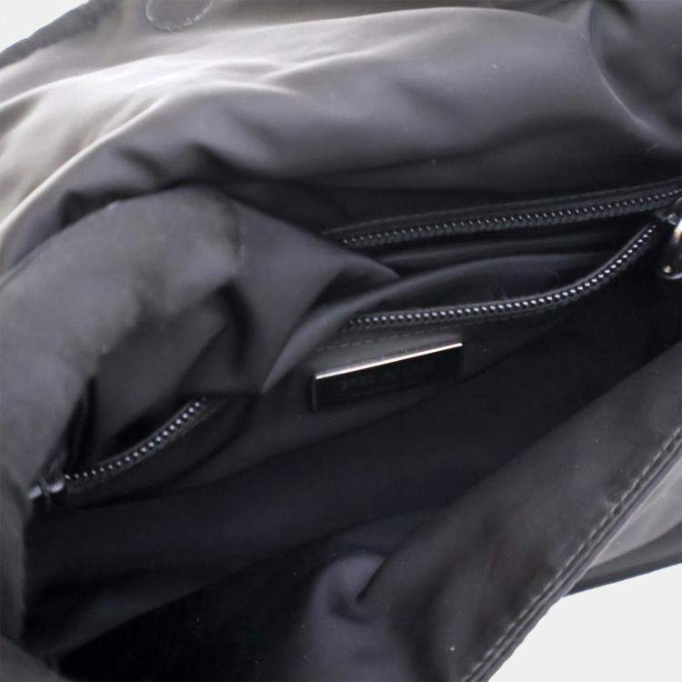 Pre Owned Prada Black Small Re Nylon Padded Traveller Shoulder Bag