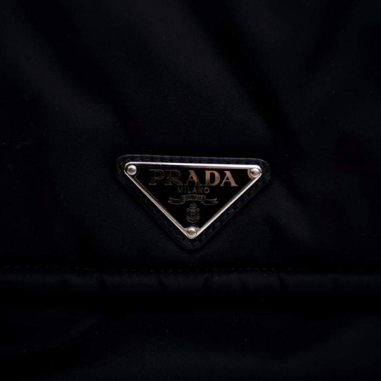 Pre Owned Prada Black Small Re Nylon Padded Traveller Shoulder Bag