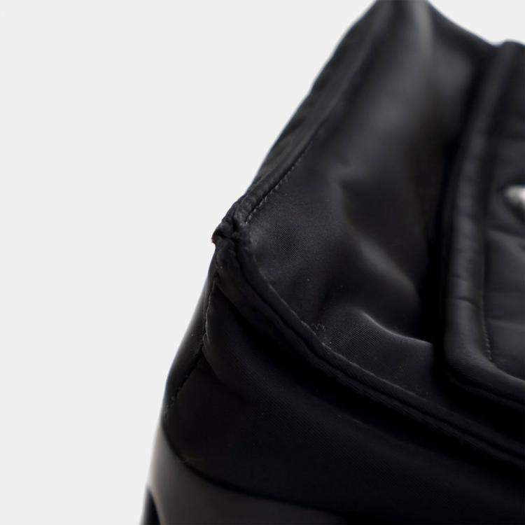 Pre Owned Prada Black Small Re Nylon Padded Traveller Shoulder Bag