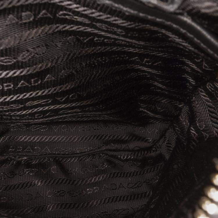 Pre Owned Prada Black Cross Leather Bag