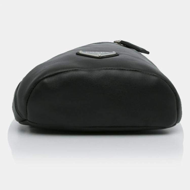 Pre Owned Prada Black Cross Leather Bag