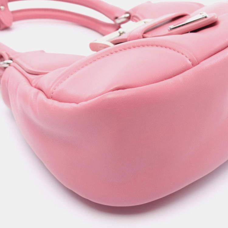 Pre Owned Prada Moon Pink  Leather Handbag 