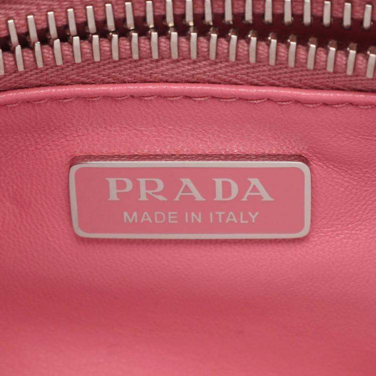 Pre Owned Prada Moon Pink  Leather Handbag 