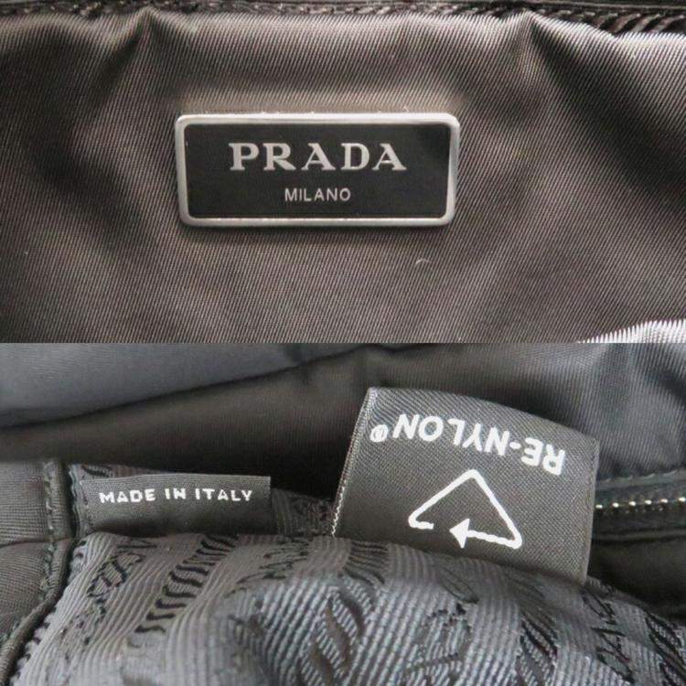 Pre Owned Prada Medium Padded Re-Nylon Tote Bag Black