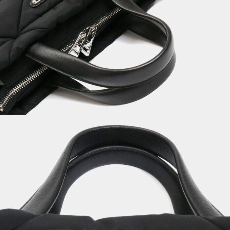 Pre Owned Prada Mini Padded Re-Nylon Tote Bag Black