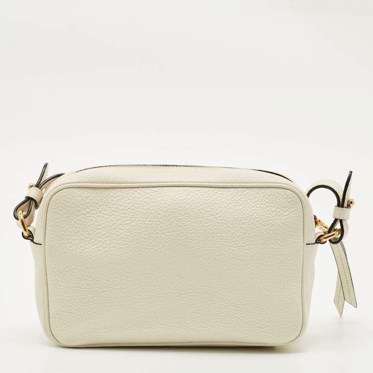 Pre Owned Prada White Vitello Phenix Leather Camera Crossbody Bag