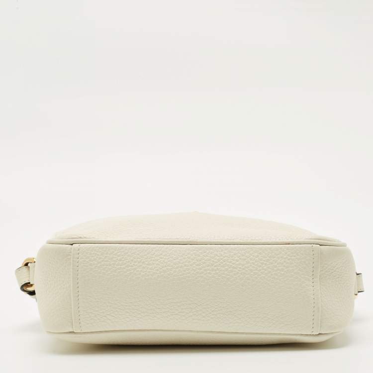 Pre Owned Prada White Vitello Phenix Leather Camera Crossbody Bag