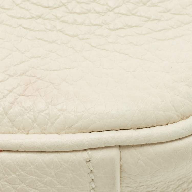 Pre Owned Prada White Vitello Phenix Leather Camera Crossbody Bag