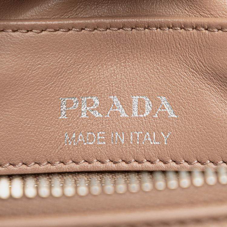 Pre Owned Prada Beige Brown Soft Calf Diagramme Crossbody