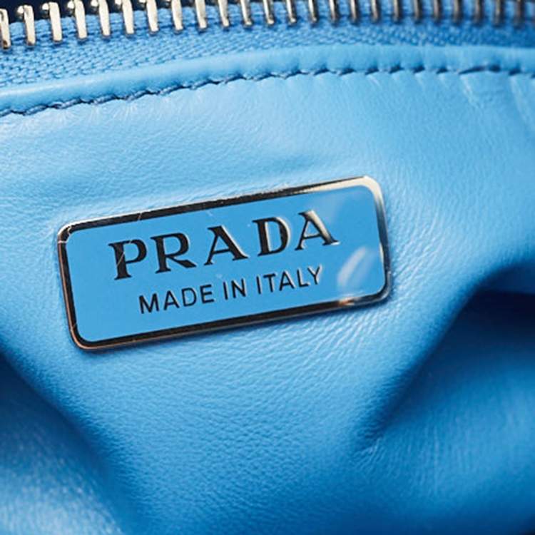 Pre Owned Prada Blue Moon Padded Leather Re-edition 2002 Bag 