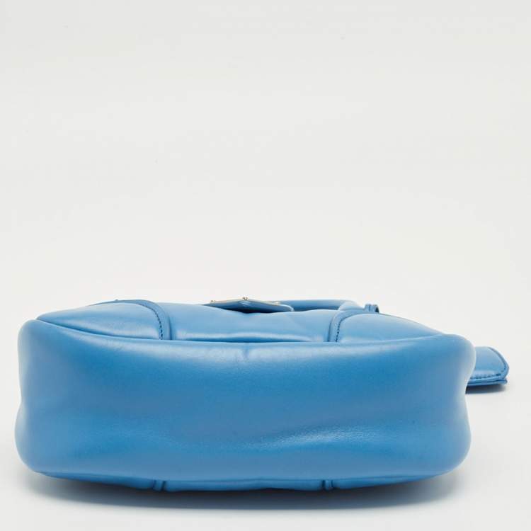 Pre Owned Prada Blue Moon Padded Leather Re-edition 2002 Bag 