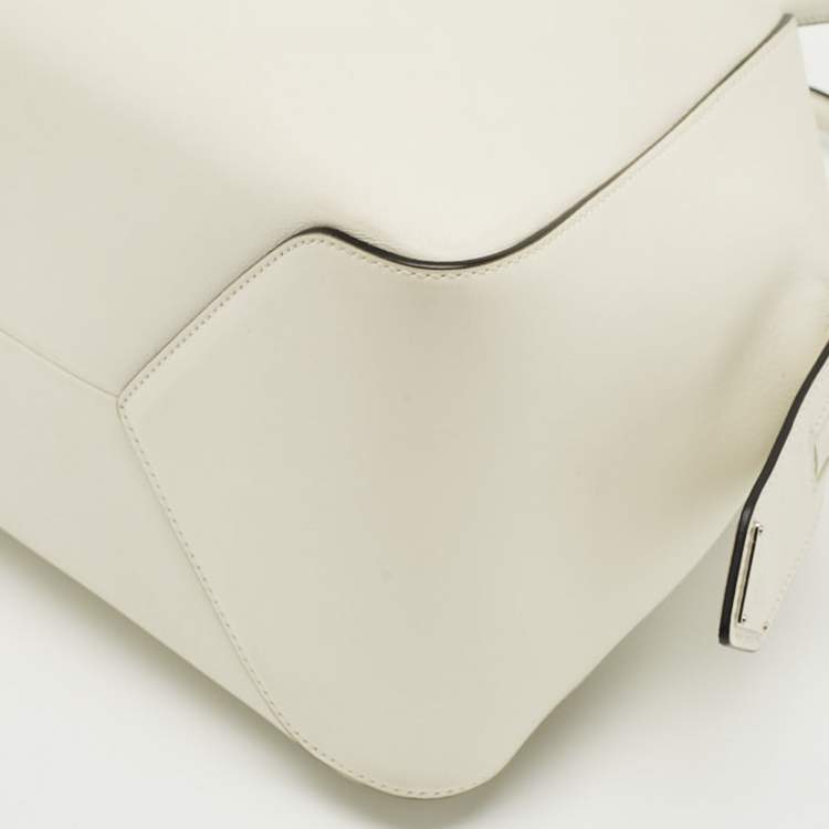 Pre Owned Prada White Softy Leather Supernova Satchel
