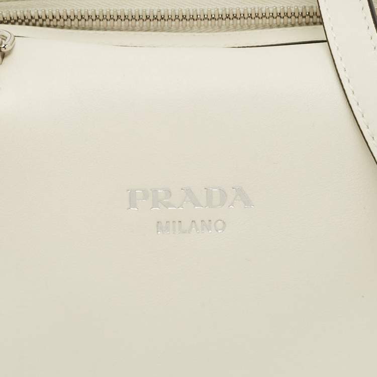 Pre Owned Prada White Softy Leather Supernova Satchel