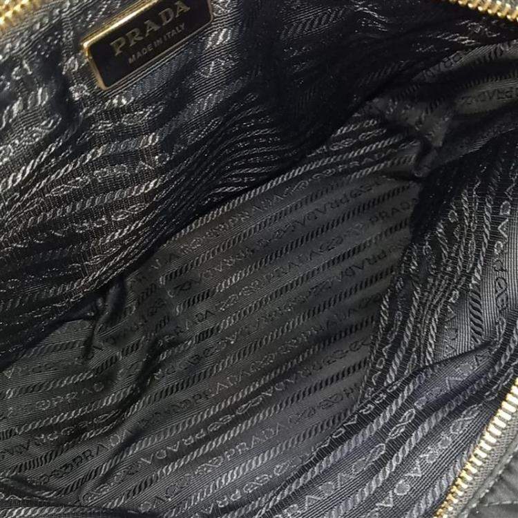 Pre Owned Prada Black Nylon Re-Edition 1995 Re-Nylon Chain Shoulder Bag