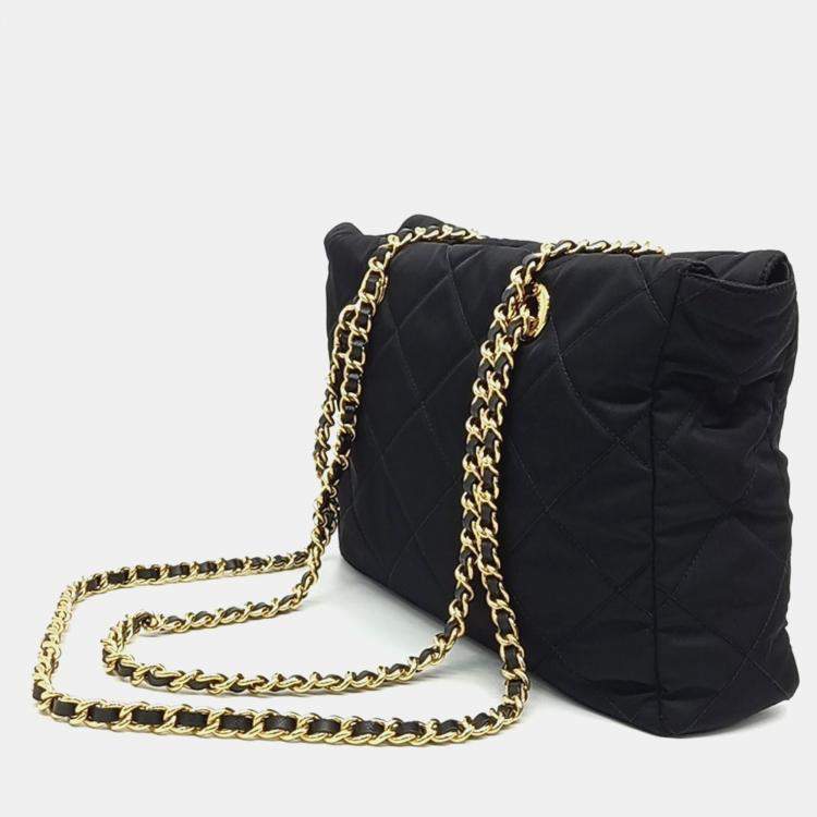 Pre Owned Prada Black Nylon Re-Edition 1995 Re-Nylon Chain Shoulder Bag