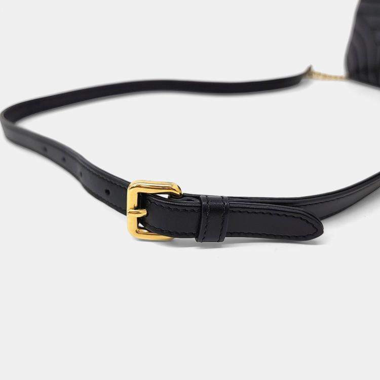 Pre Owned Prada Black Leather Soft Calf Diagram Crossbody Bag