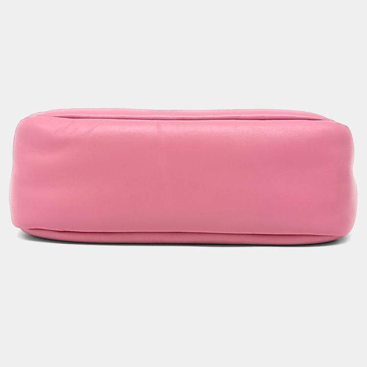 Pre Owned Prada Pink Leather Nappa Soft Padded Strap Hobo Bag