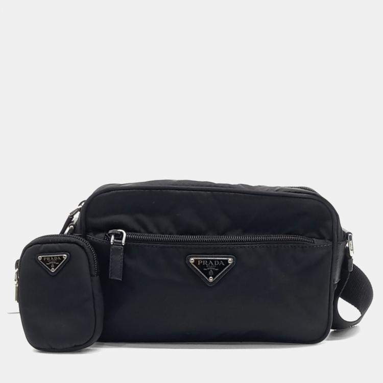 Pre Owned Prada Black Nylon Re-Nylon Crossbody Bag