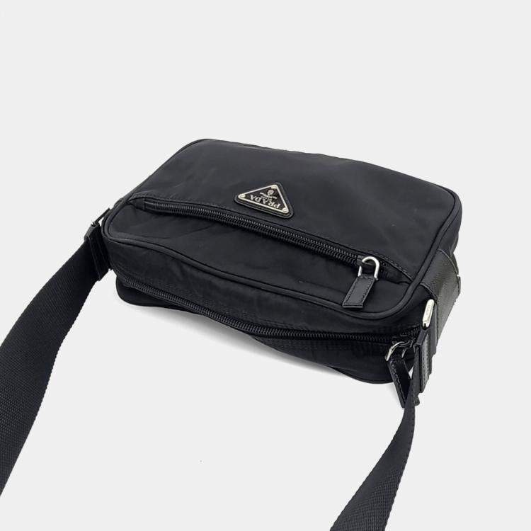Pre Owned Prada Black Nylon Re-Nylon Crossbody Bag