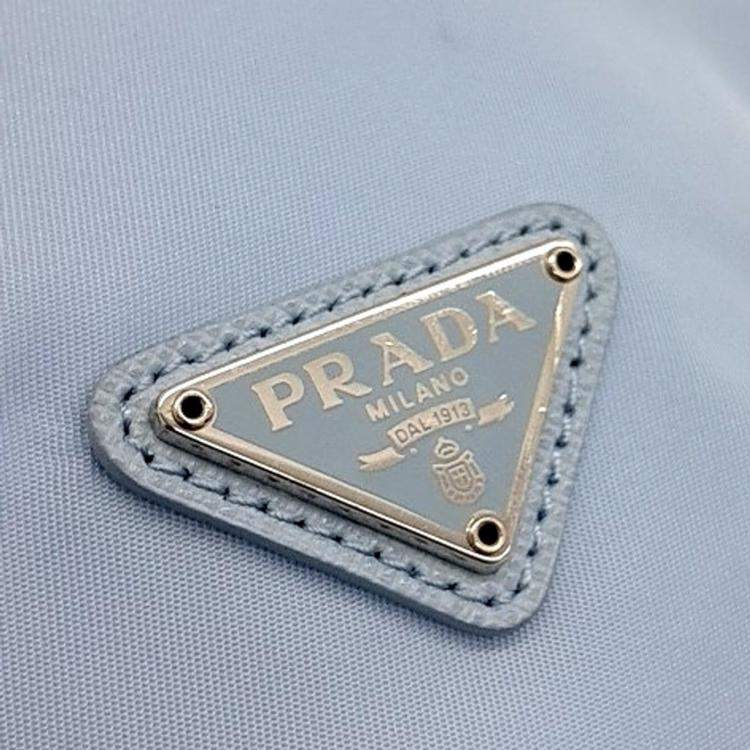 Pre Owned Prada Blue Nylon Re-Nylon Bucket Pouch