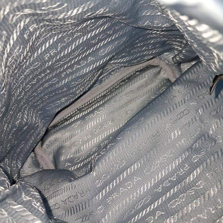 Pre Owned Prada Blue Nylon Re-Nylon Bucket Pouch
