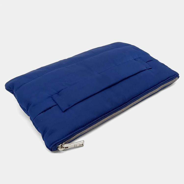 Pre Owned Prada Blue Fabric Padded Clutch