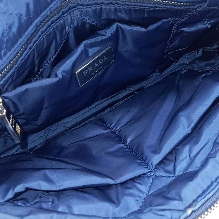 Pre Owned Prada Blue Fabric Padded Clutch