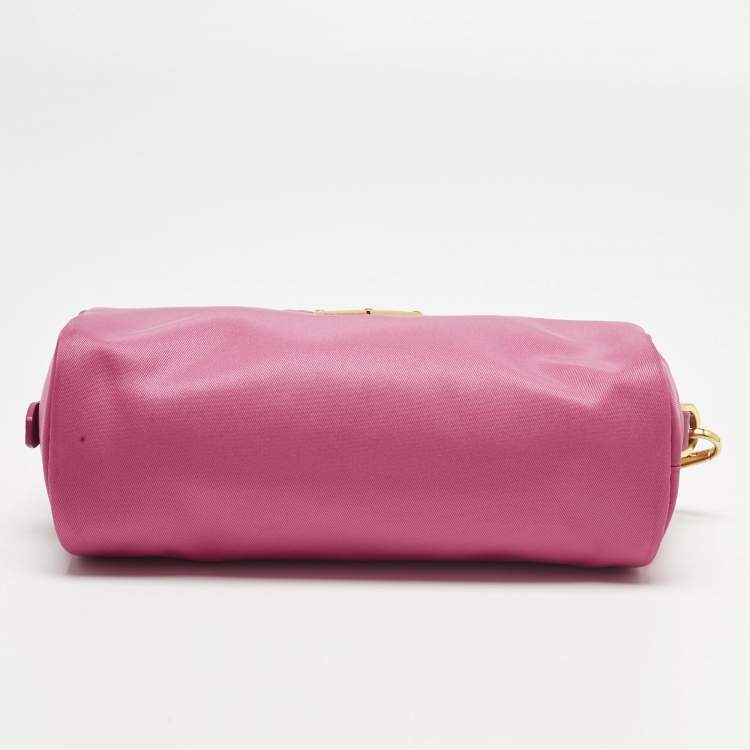 Pre Owned Prada Pink Re-Nylon Small Wristlet Pouch