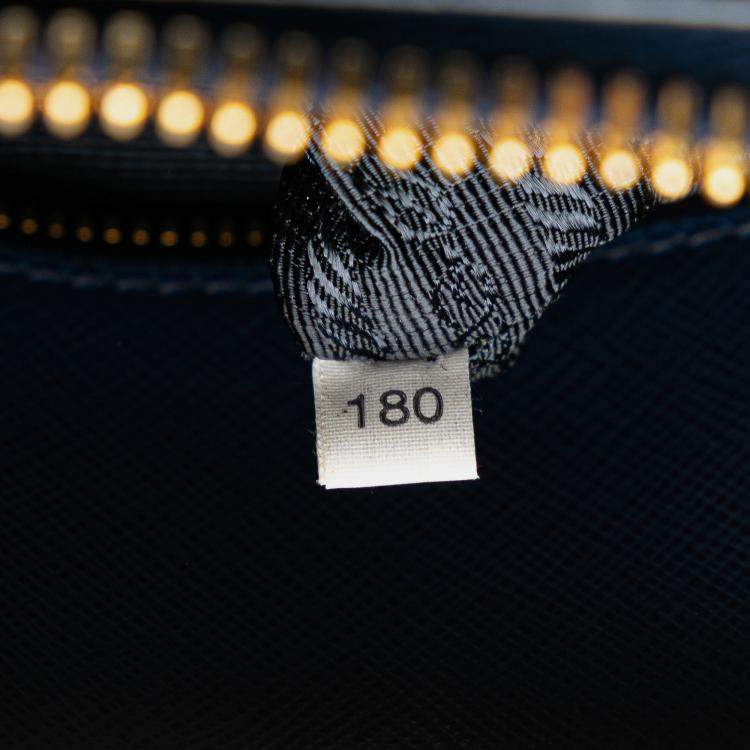 Pre Owned Prada Blue Medium Saffiano Lux Promenade Satchel