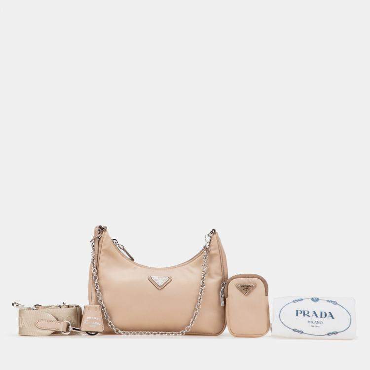 Pre Owned Prada Brown Re Nylon Re Edition 2005 Satchel