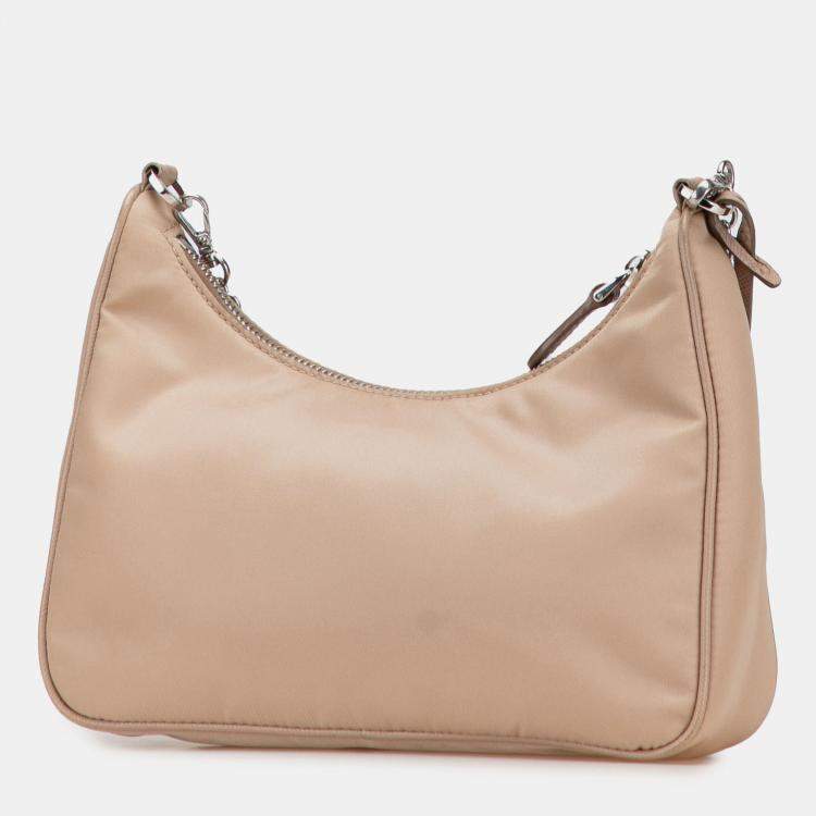 Pre Owned Prada Brown Re Nylon Re Edition 2005 Satchel