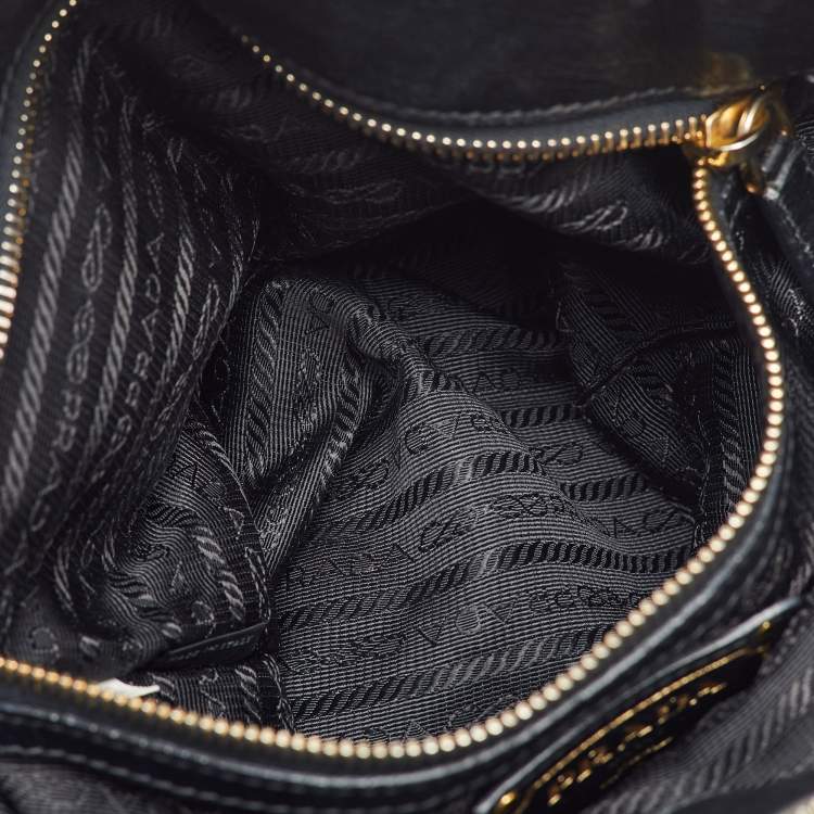 Pre Owned Prada Black Nappa Leather Gaufre Tote