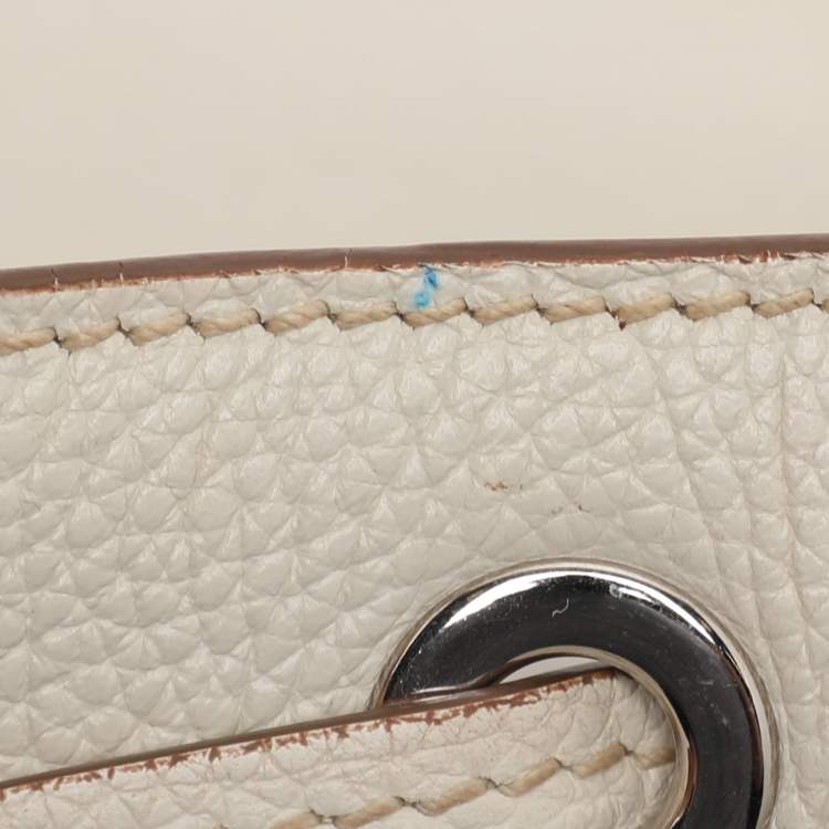 Pre Owned Prada Cream Leather Drawstring Backpack