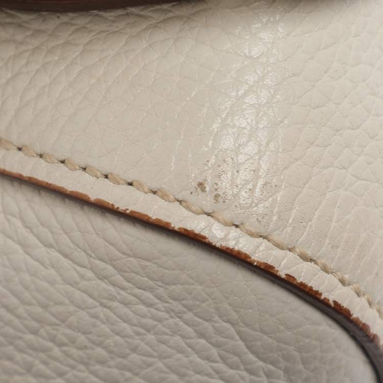 Pre Owned Prada Cream Leather Drawstring Backpack