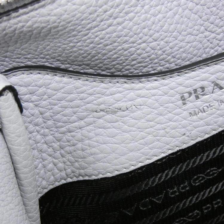 Pre Owned Prada Grey Leather Handbag