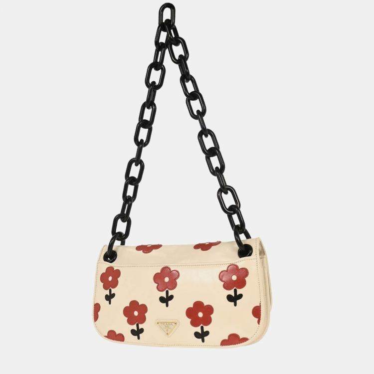 Pre Owned Prada White Leather Handbag