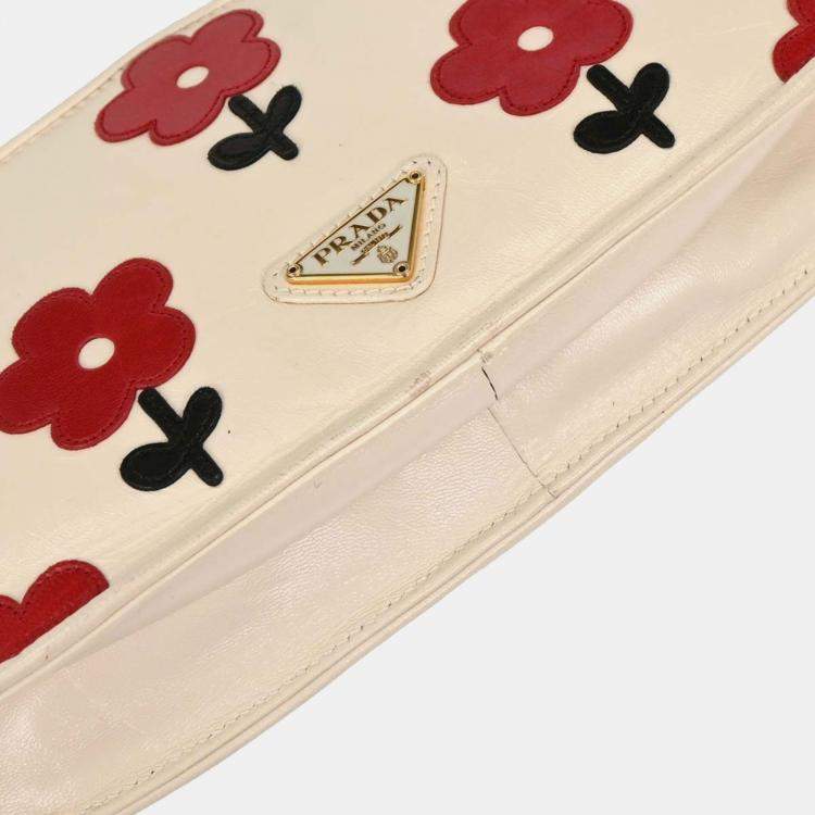 Pre Owned Prada White Leather Handbag