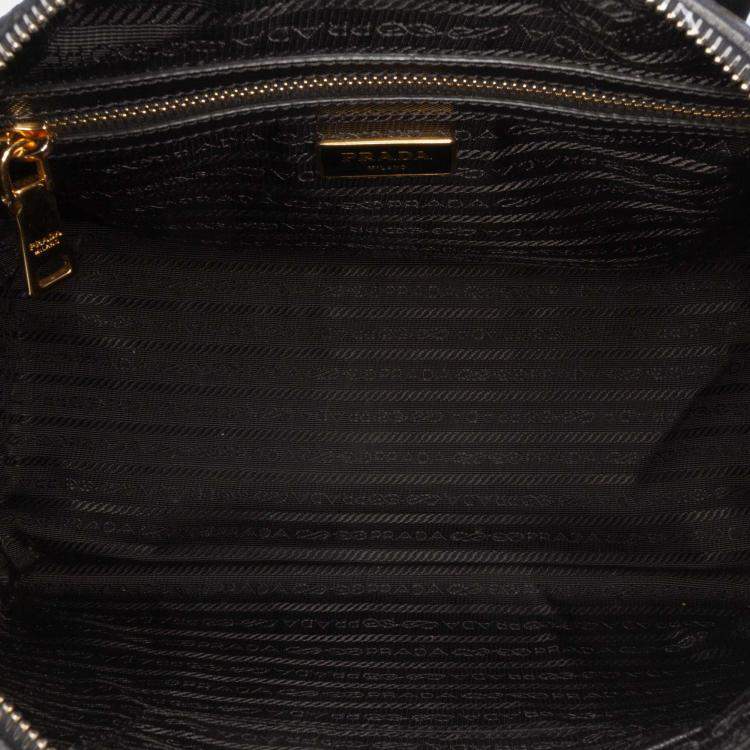 Pre Owned Prada Black Saffiano Lux Convertible Bowler Bag