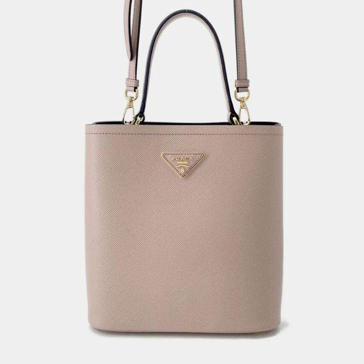 Pre Owned Prada Panier 2Wayhandbag Pink/Black Leather