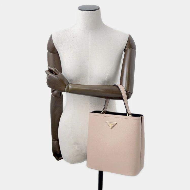 Pre Owned Prada Panier 2Wayhandbag Pink/Black Leather