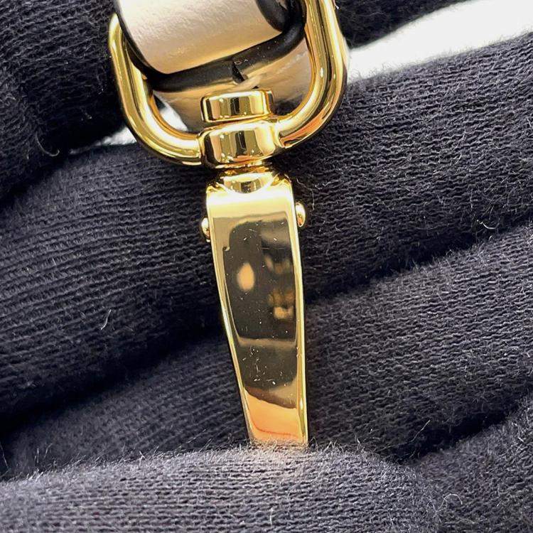 Pre Owned Prada Bonnie Shoulder Bag White Leather Size Small