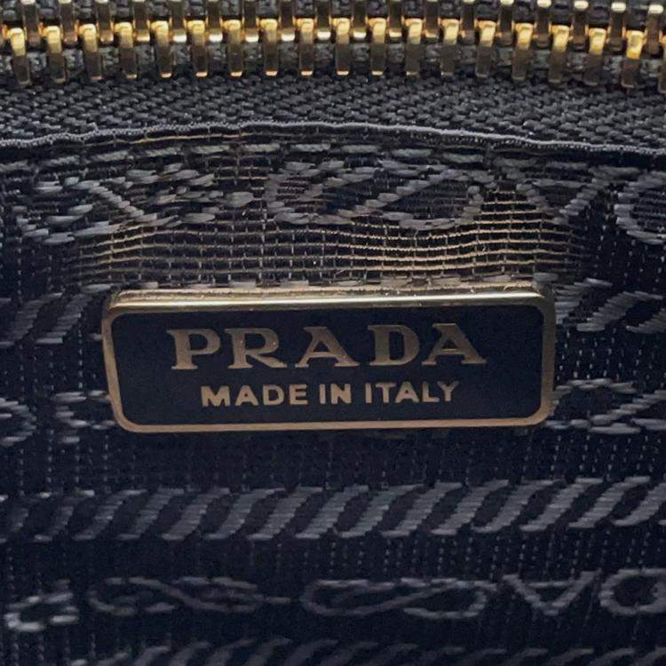 Pre Owned Prada Bonnie Shoulder Bag White Leather Size Small