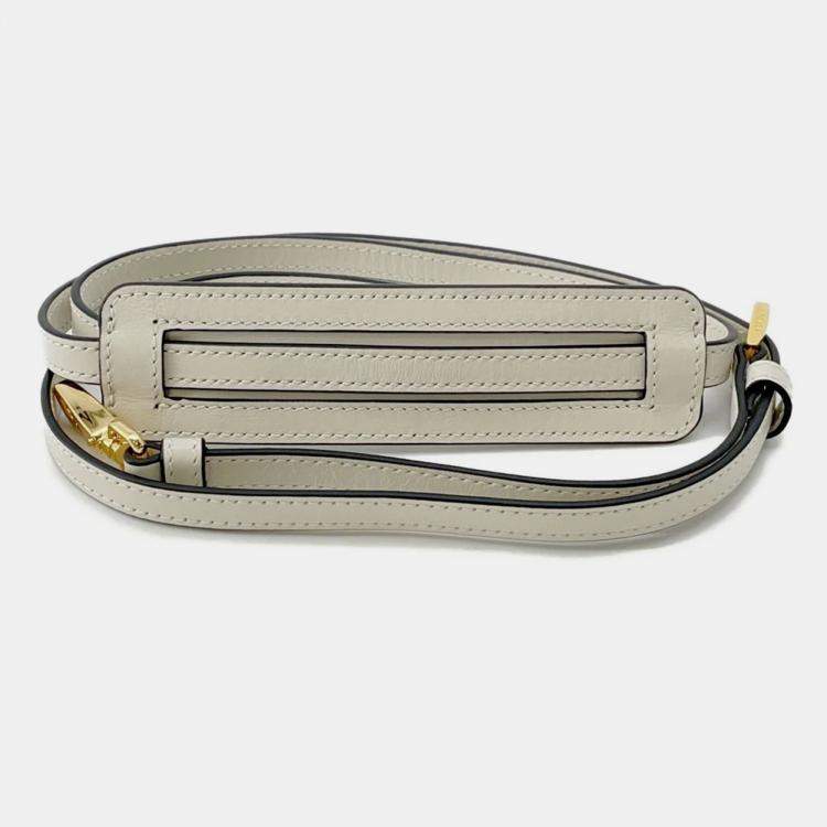 Pre Owned Prada Bonnie Shoulder Bag White Leather Size Small