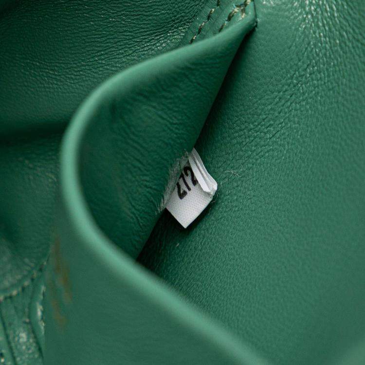 Pre Owned Prada Green Mini Vitello Daino Vanity Top Handle Bag