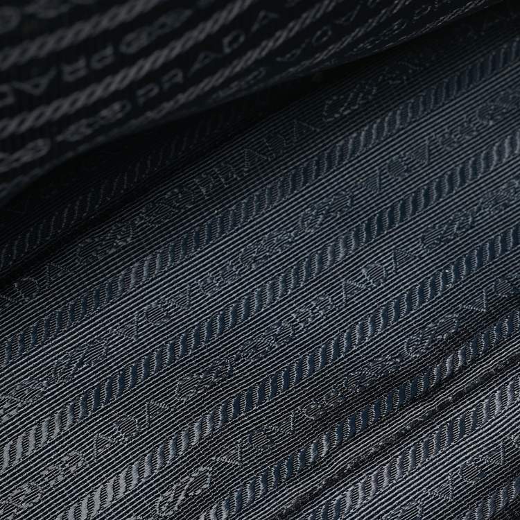 Pre Owned Prada Navy Blue Saffiano Lux Leather Small Middle Zip Tote