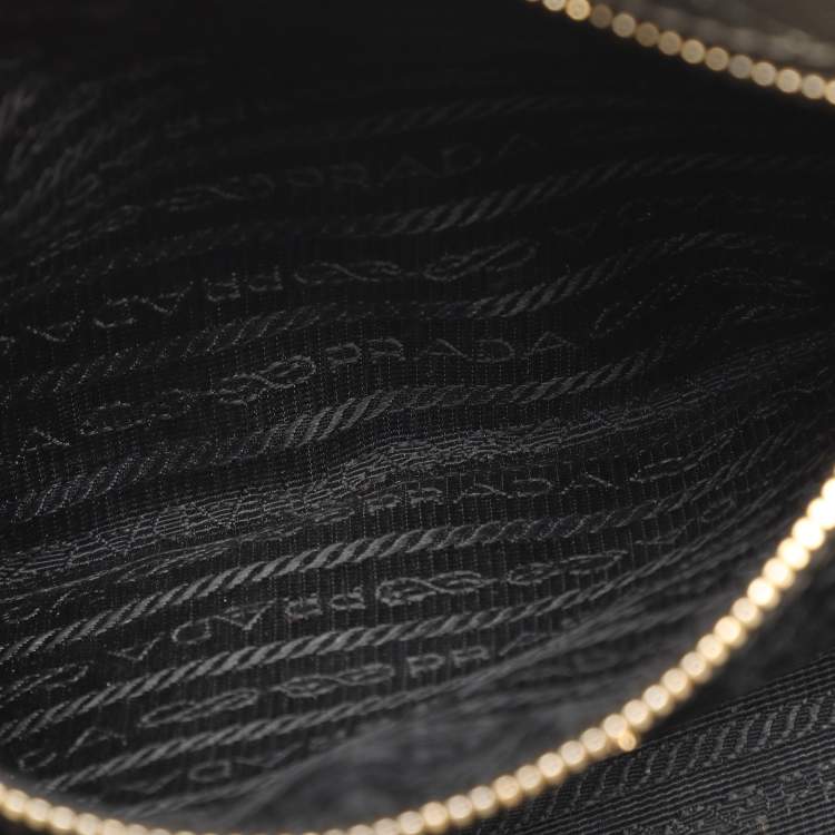 Pre Owned Prada Green Saffiano Lux Leather Small Double Zip Tote