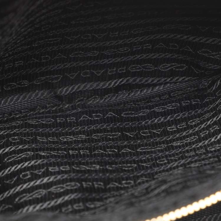 Pre Owned Prada Green Saffiano Lux Leather Small Double Zip Tote