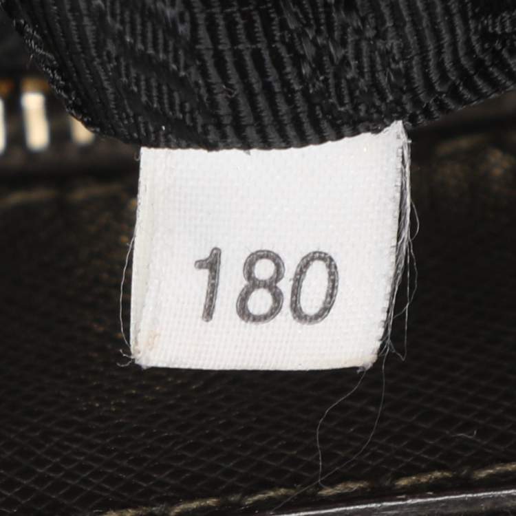 Pre Owned Prada Green Saffiano Lux Leather Small Double Zip Tote