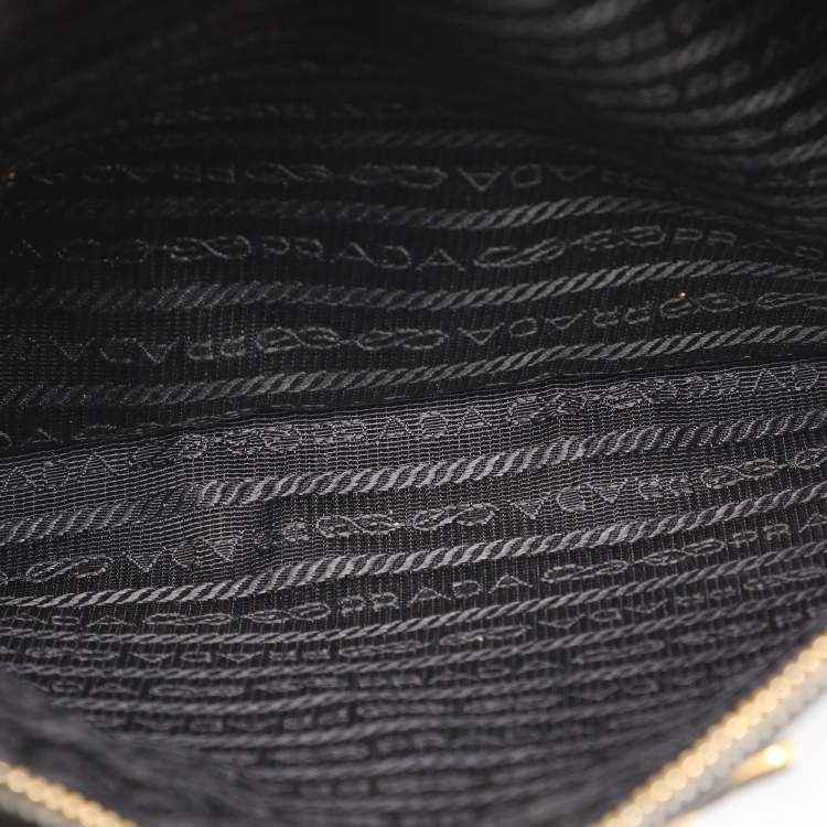 Pre Owned Prada Green Saffiano Lux Leather Small Double Zip Tote