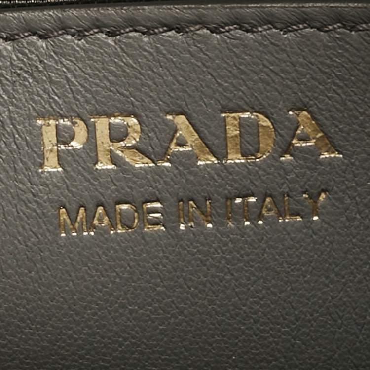 Pre Owned Prada Grey Saffiano and City Leather Paradigme Tote